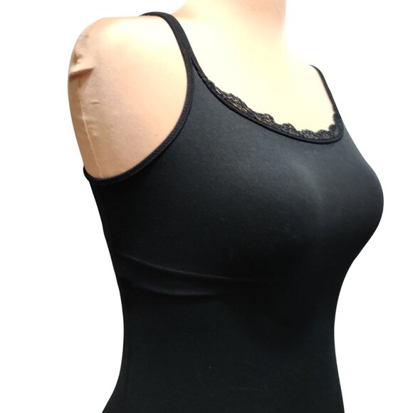 Maidenform XL Womens Black Shaping Tank Top Cami Lace Trim Chic Adjustable 83666 - Picture 2 of 12